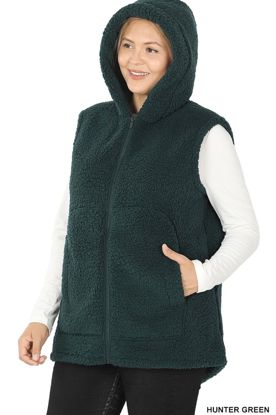 Clothing Sheer-essentials Plus Size | Sherpa Vest