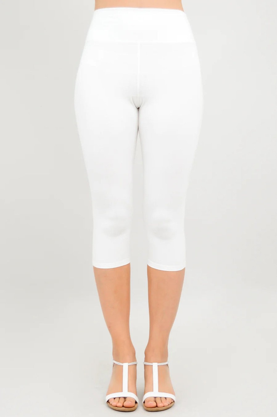 Clothing Sheer-essentials Plus Size | Blue Sky Riley Bamboo Capri - White