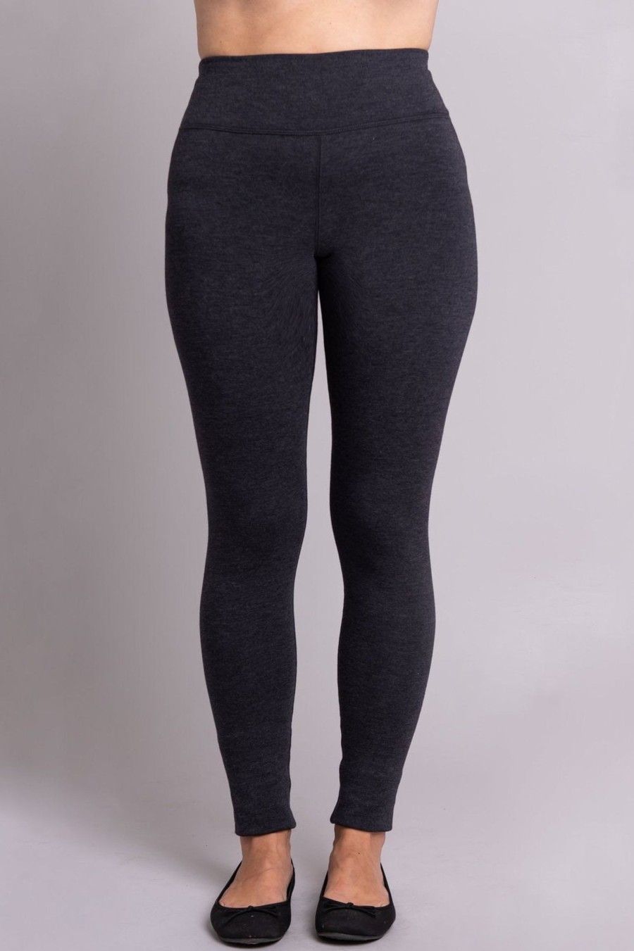 Clothing Sheer-essentials Plus Size | Dixie Bamboo Fleece Legging - Granite