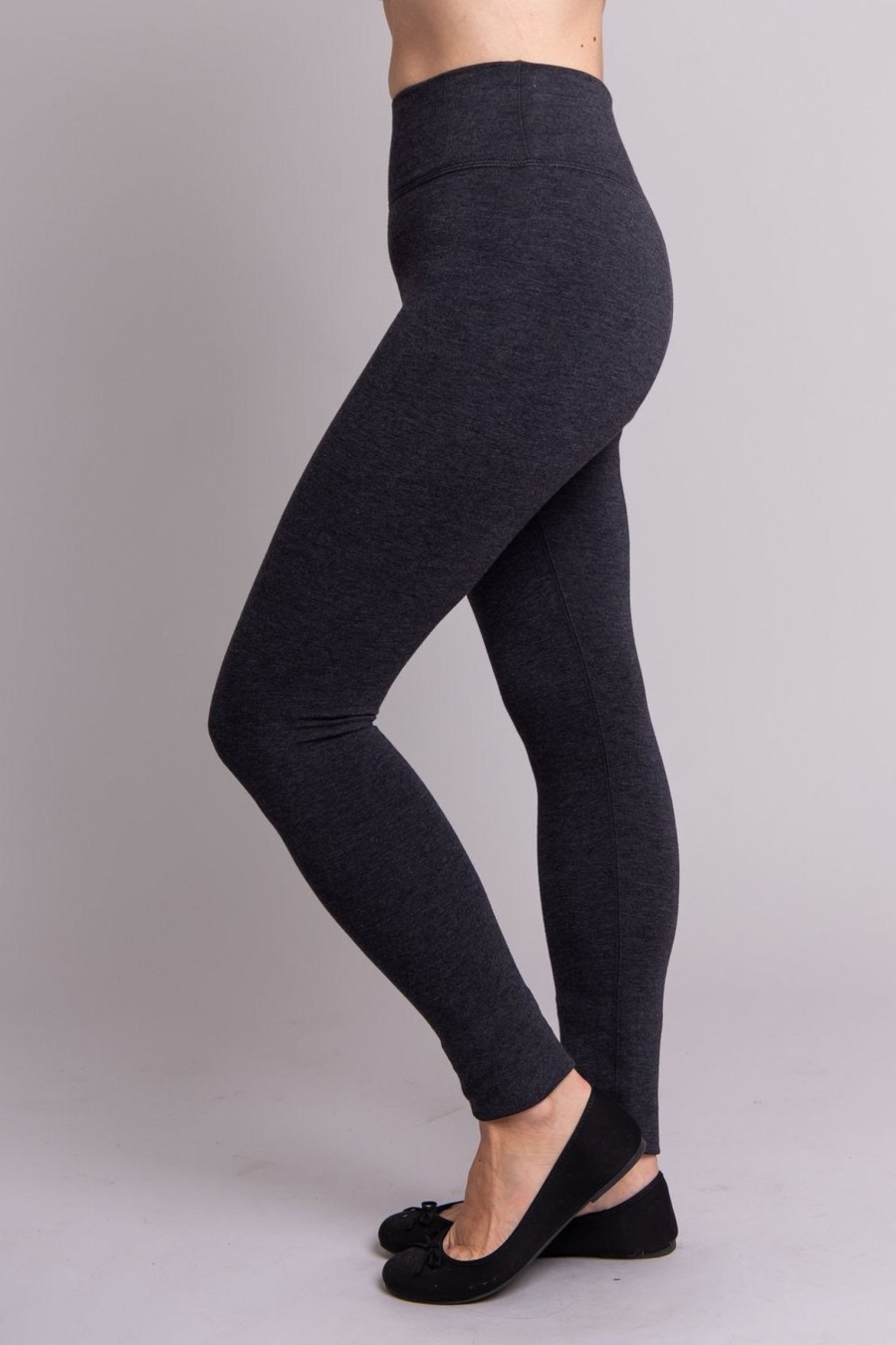 Clothing Sheer-essentials Plus Size | Dixie Bamboo Fleece Legging - Granite