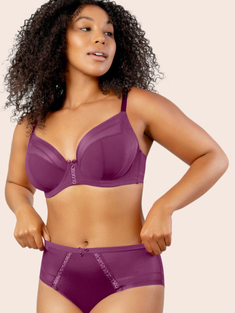 Lingerie & Intimates Sheer-essentials Underwire | Shea Plunge Unlined Bra - Blackberry