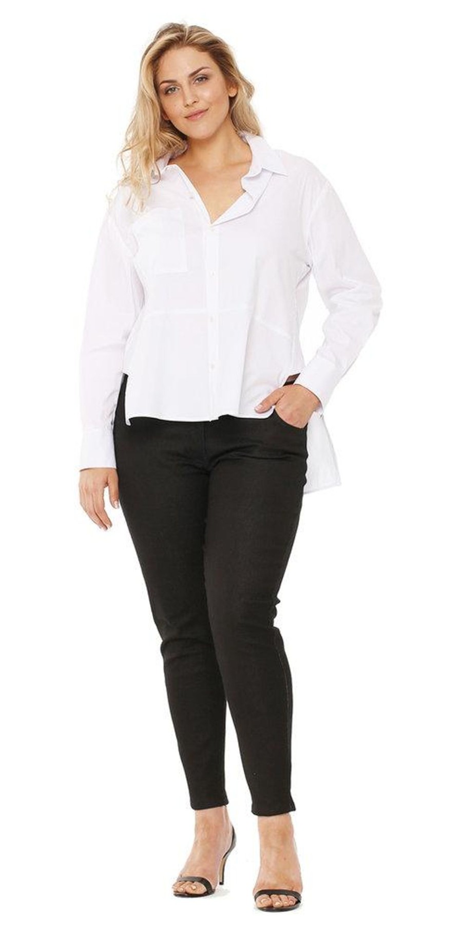 Curvy Fashions Sheer-essentials Blouses | White Blouse - Size 14