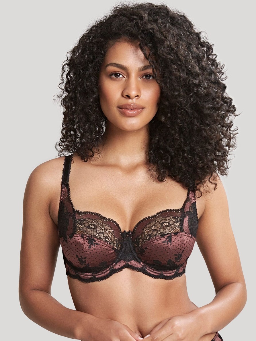 Lingerie & Intimates Sheer-essentials Underwire | Panache Clara Full Cup - Black / Fig - Size Dd 36