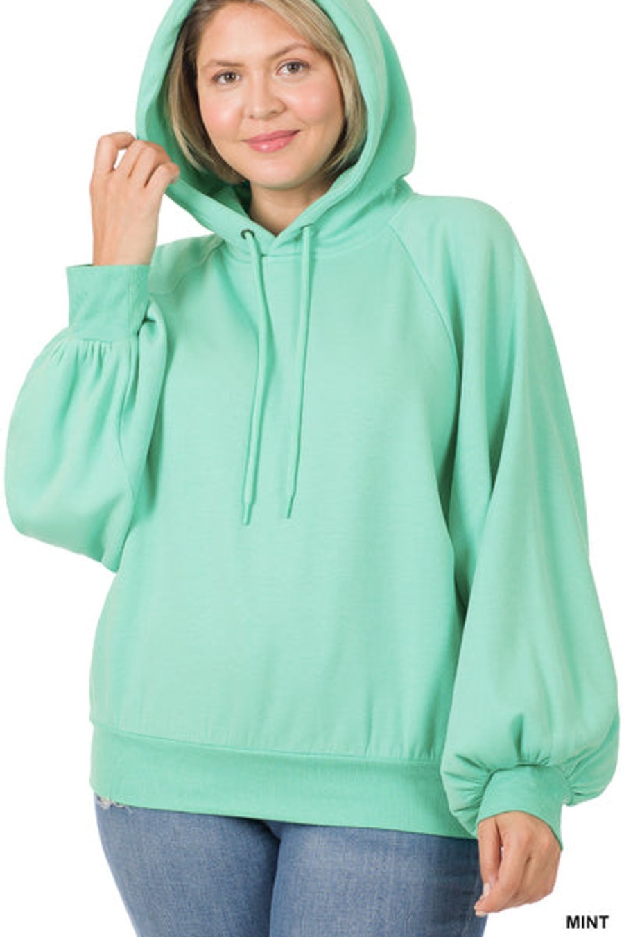 Clothing Sheer-essentials Plus Size | Hoodie Soft Stretch Sweatshirt