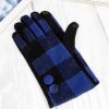 Accessories Sheer-essentials Gloves & Scarfs | Double Button Plaid Touch Screen Glove