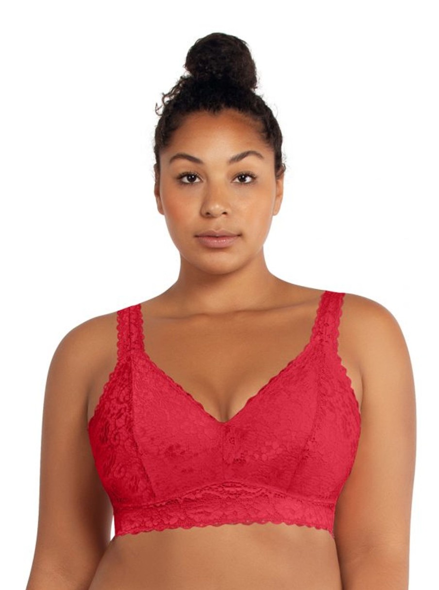 Lingerie & Intimates Sheer-essentials Racer Back | Adriana Lace Bralette - Red