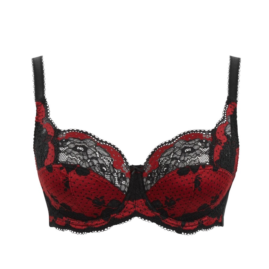 Lingerie & Intimates Sheer-essentials Underwire | Panache Clara Full Cup Bra - Black / Ruby