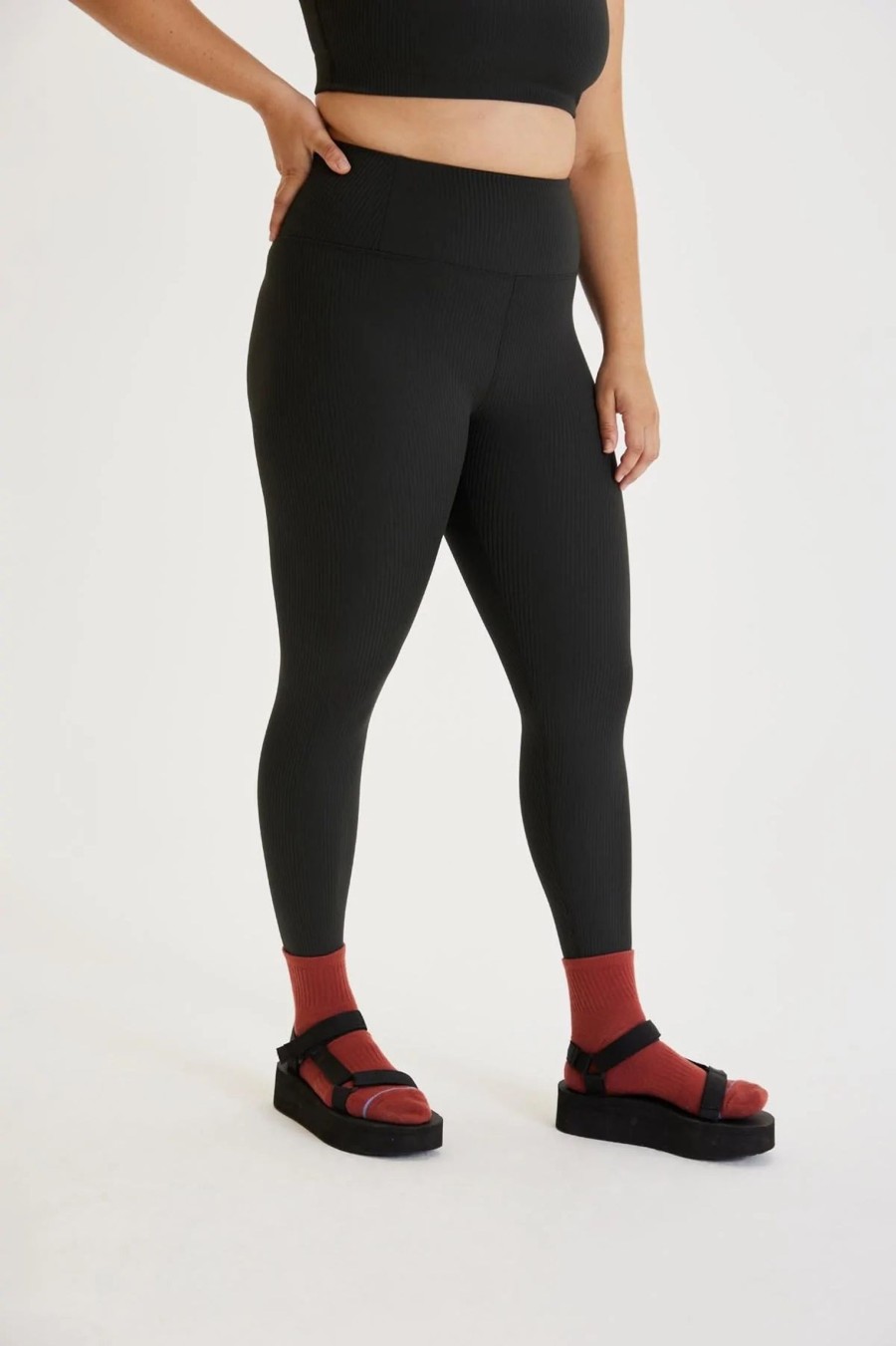 Clothing Sheer-essentials Leggings | Girlfriend Collective 28.5 Rib High Rise Legging - Black