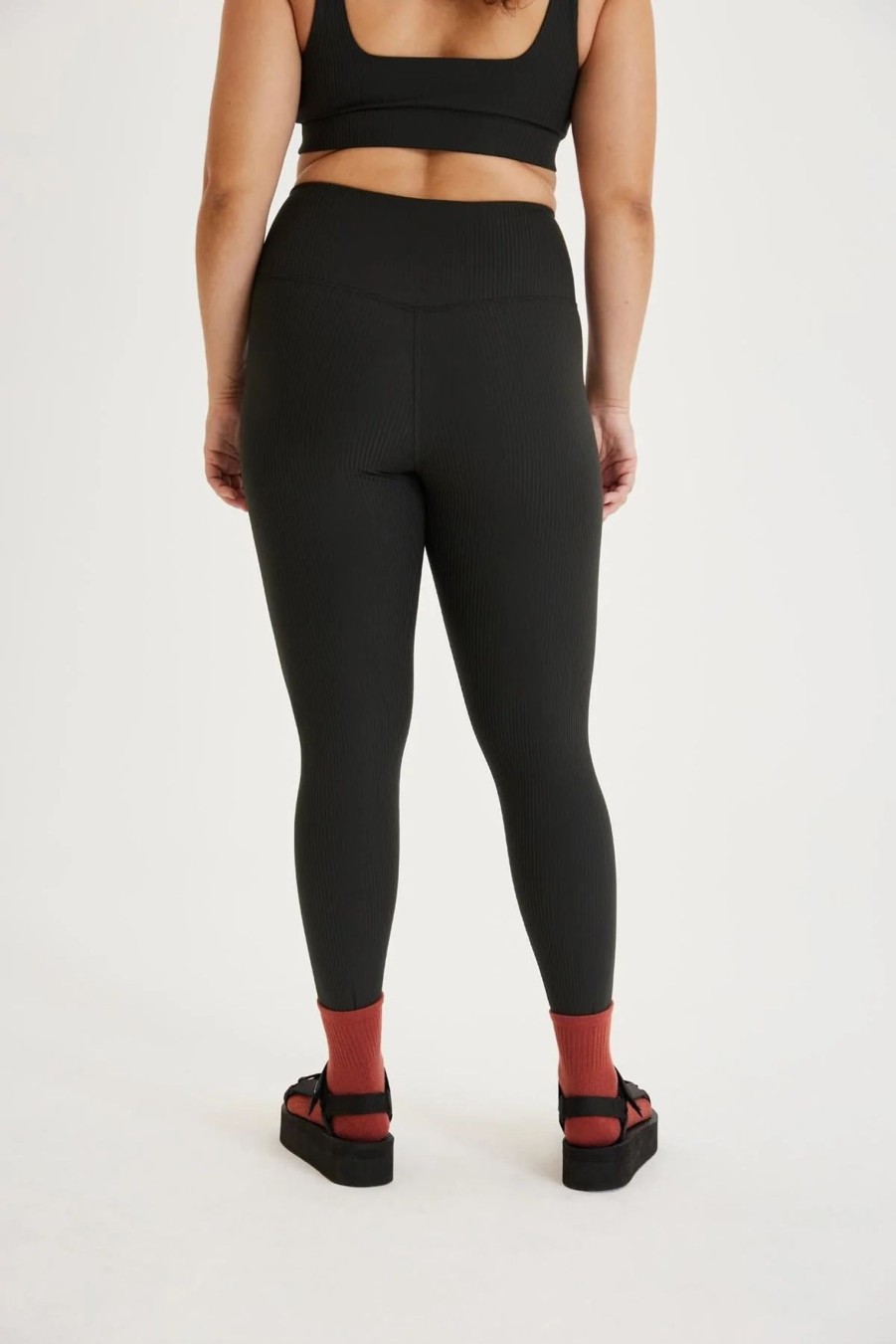 Clothing Sheer-essentials Leggings | Girlfriend Collective 28.5 Rib High Rise Legging - Black