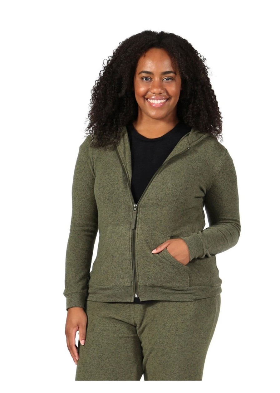 Clothing Sheer-essentials Plus Size | The Comfort Collection Zip Hoody