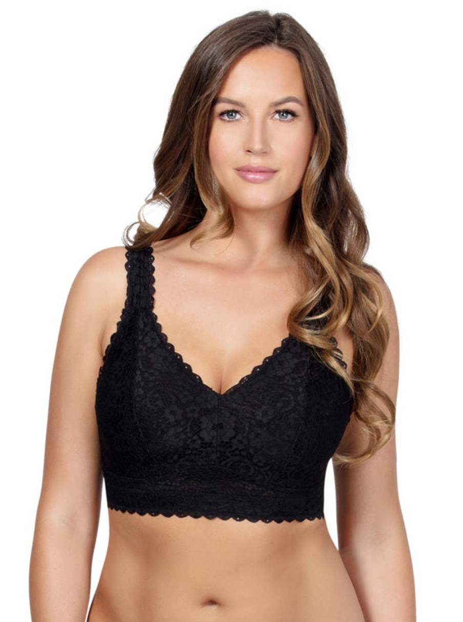 Lingerie & Intimates Sheer-essentials Racer Back | Adriana Lace Bralette - Black