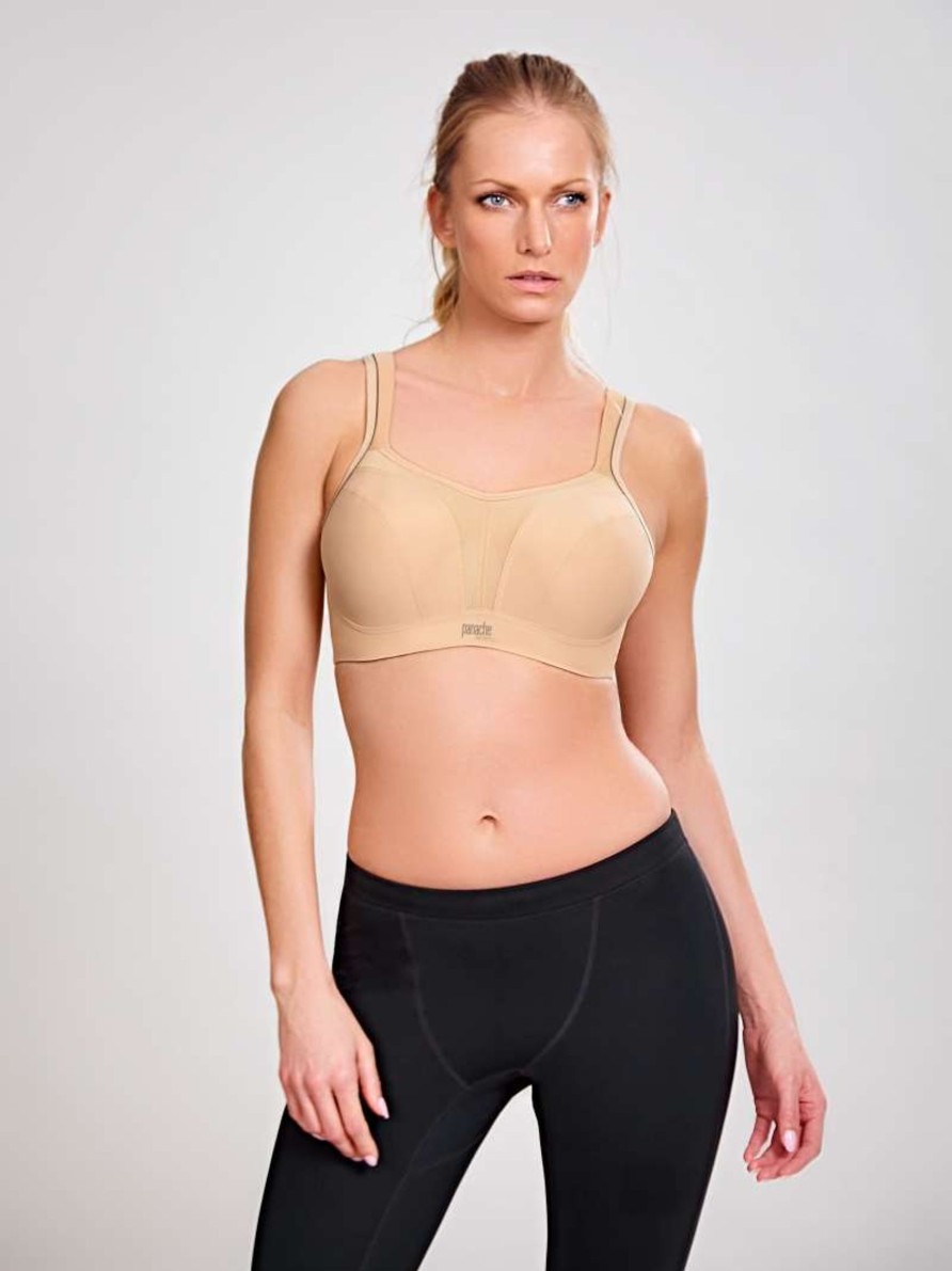 Lingerie & Intimates Sheer-essentials Racer Back | Panache Underwire Sports Bra - Latte