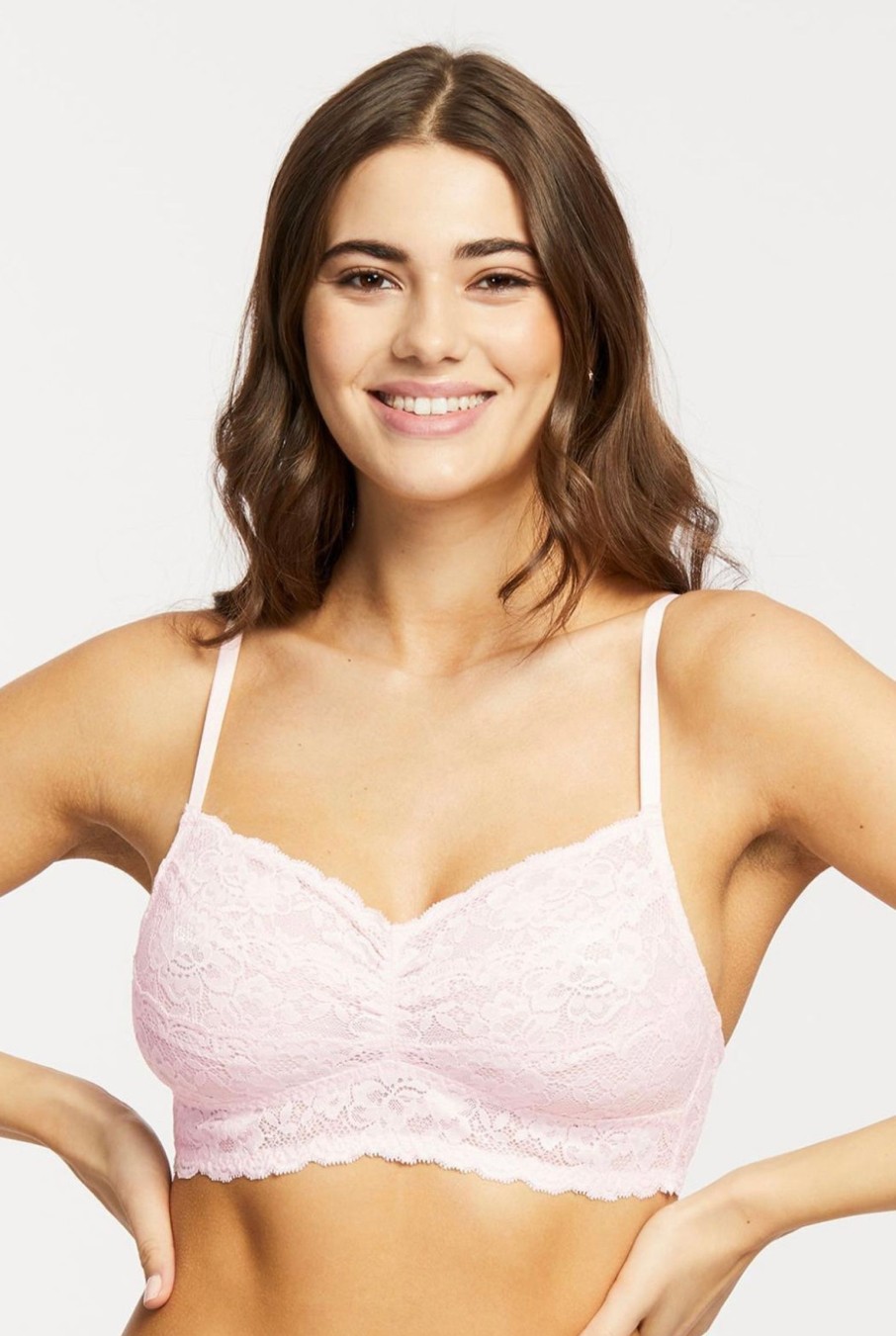 Lingerie & Intimates Sheer-essentials Racer Back | Montelle Cup Sized Lace Bralette - Blush