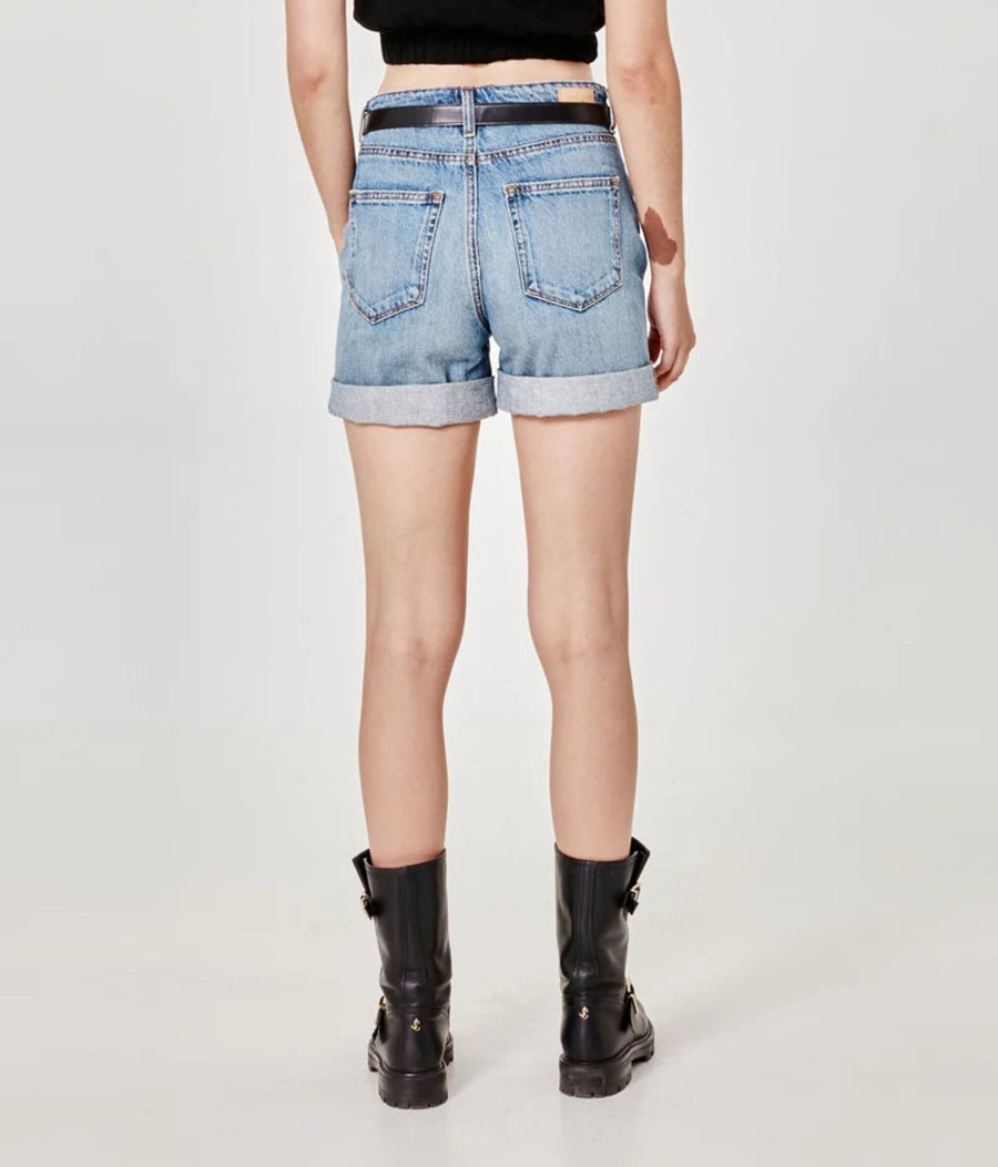 Clothing Sheer-essentials Jeans | Liana High Rise Denim Short - Stormy Sky Blue