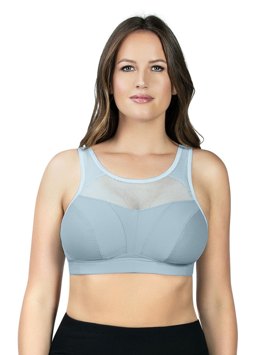 Lingerie & Intimates Sheer-essentials Racer Back | Breeze Wireless Sports Bra - Granite Blue