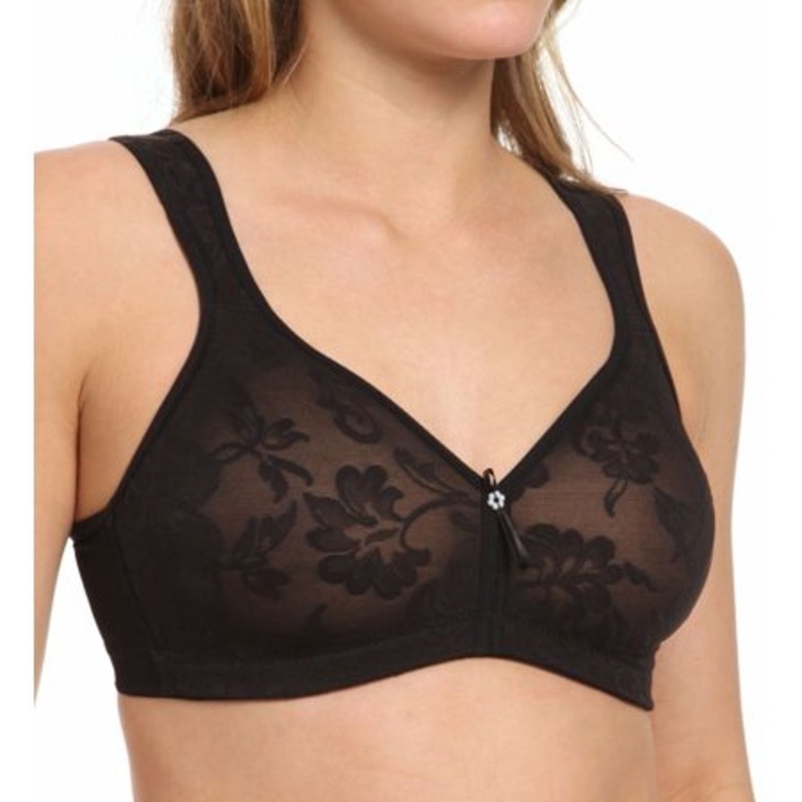 Lingerie & Intimates Sheer-essentials Plus Size | Versailles Seamless Wire-Free Bra - Black