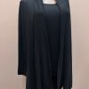 Clothing Sheer-essentials Plus Size | Papa Cardigan W/ Built-In Top - Black