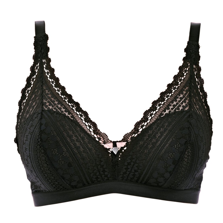 Lingerie & Intimates Sheer-essentials Bralettes | Daisy Lace Bralette - Black