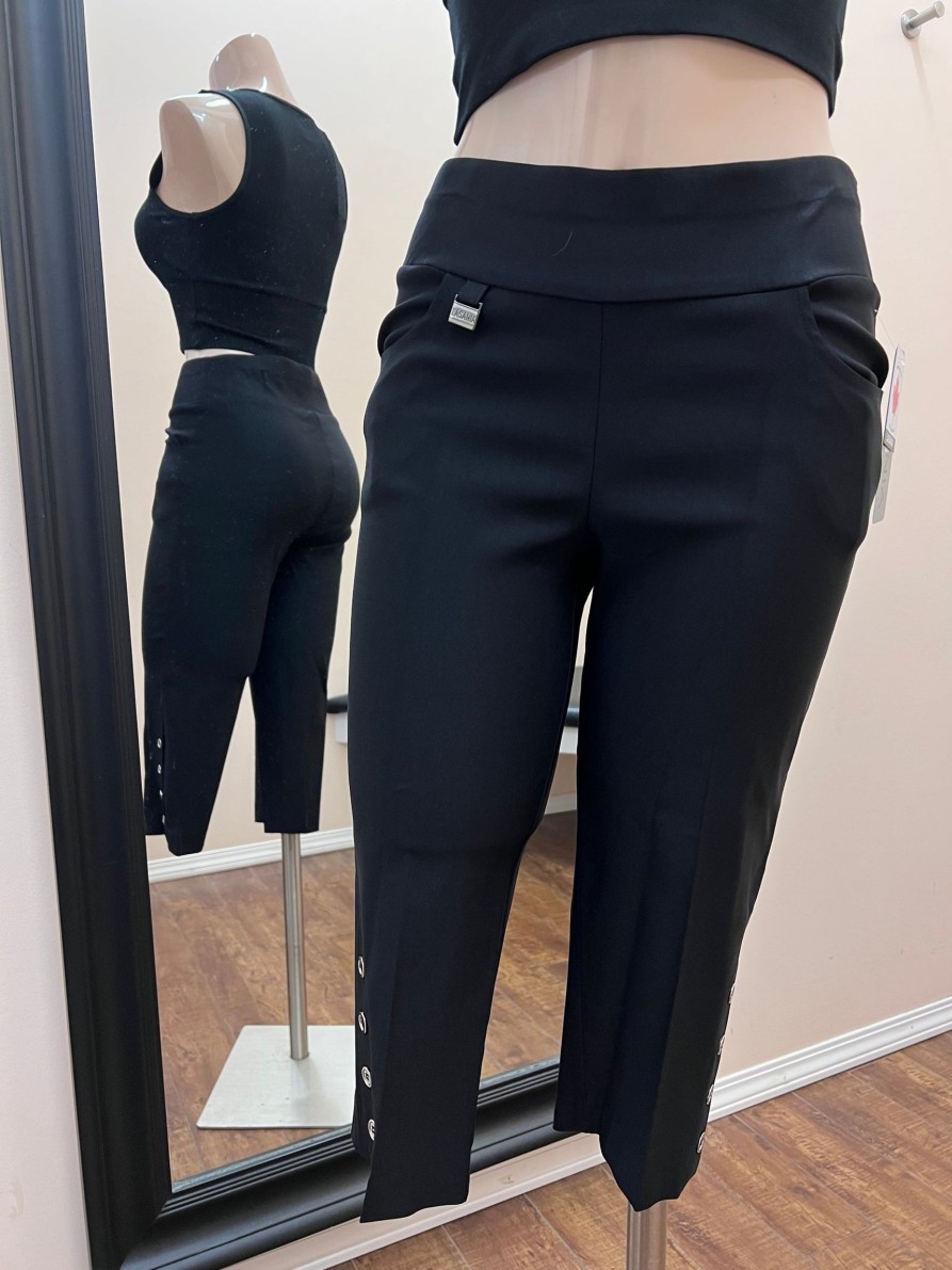 Clothing Sheer-essentials Pants | Lasania Basic Black Capri