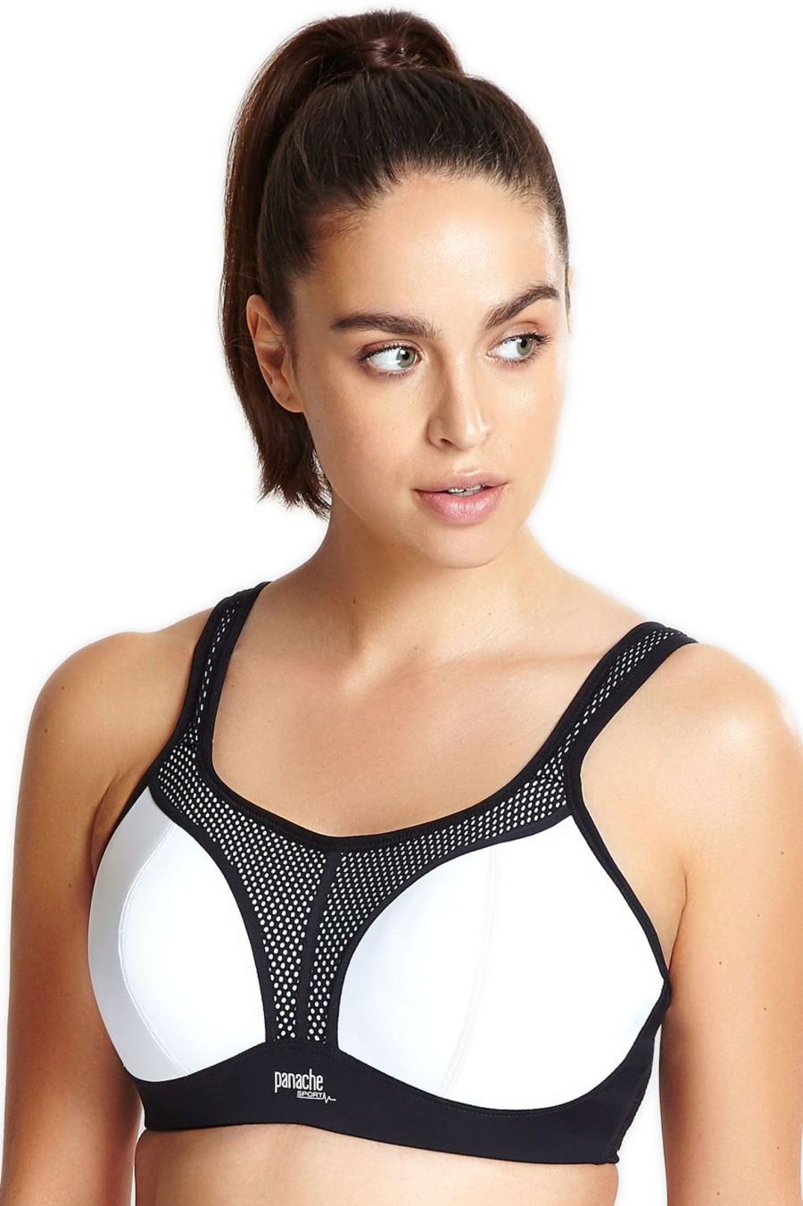 Lingerie & Intimates Sheer-essentials Racer Back | Wire Free Sports Bra - White / Black