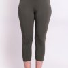 Clothing Sheer-essentials Leggings | Blue Sky Riley Capri - Khaki