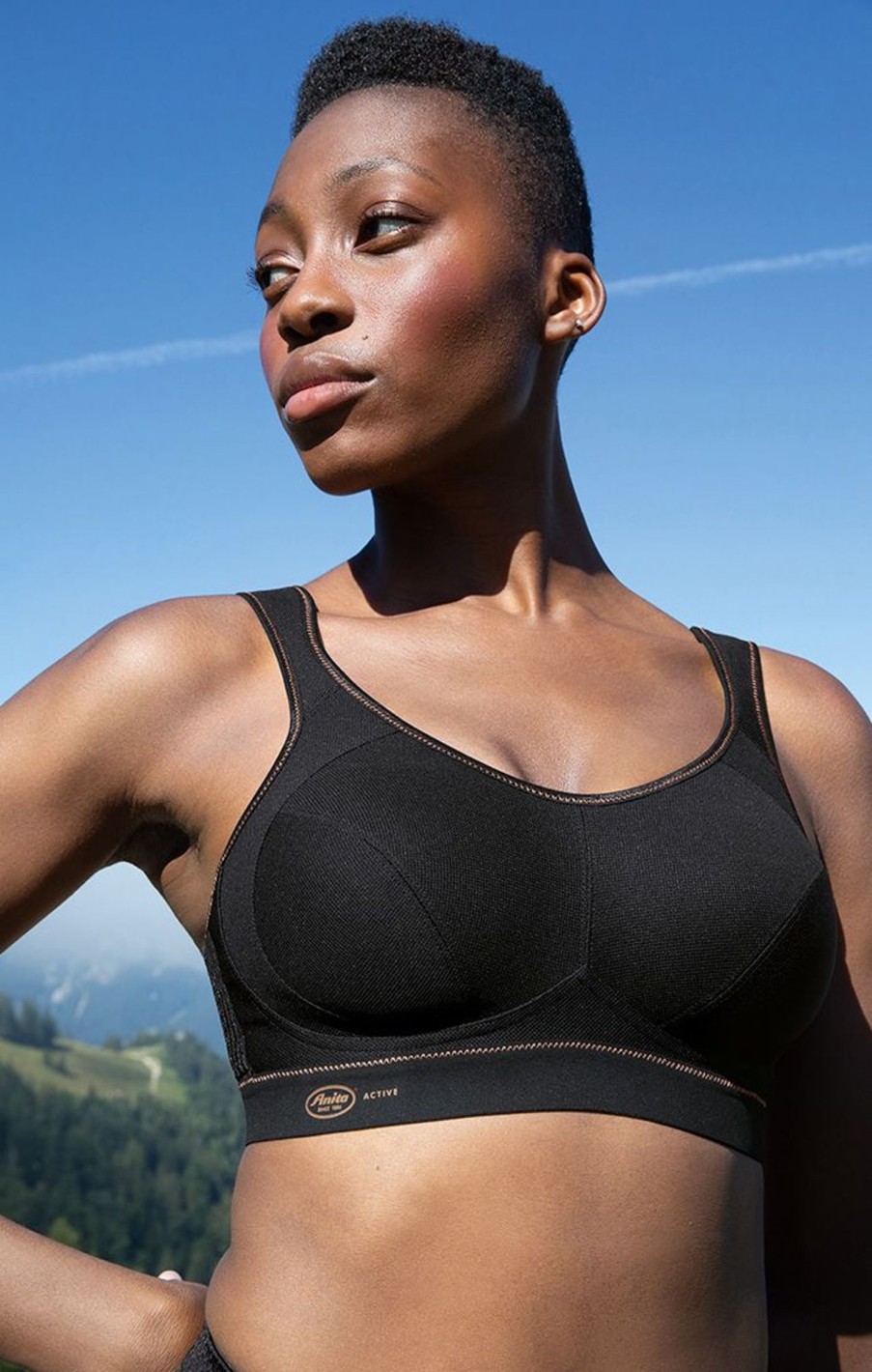 Lingerie & Intimates Sheer-essentials Sports Bra | Anita Extreme Control Sports Bra - Black Gold