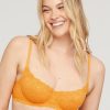 Lingerie & Intimates Sheer-essentials Underwire | Montelle Flirt Demi Lace Bra - Mango Sorbet