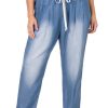 Clothing Sheer-essentials Plus Size | Chambray Drawstring Paperbag Waist Pants