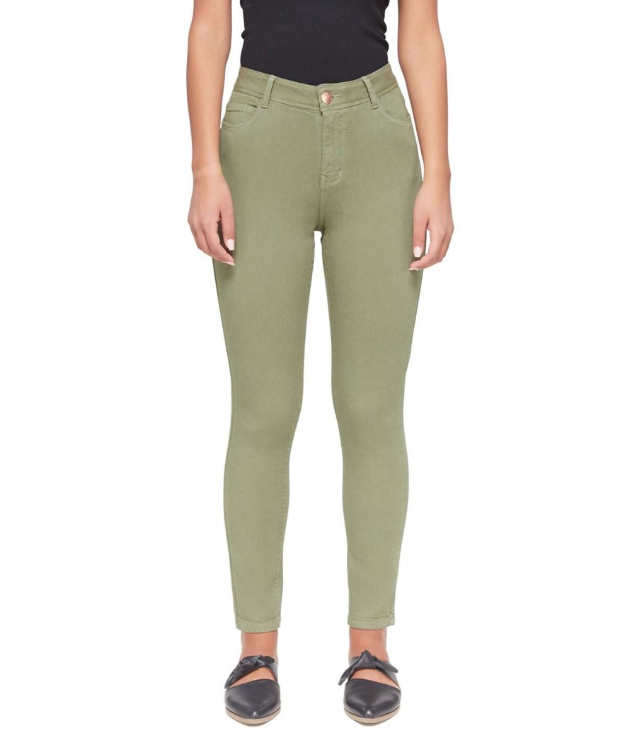 Clothing Sheer-essentials Plus Size | Alexa High-Rise Skinny Jeans - Green Olive