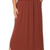 Clothing Sheer-essentials Skirts | Smocked Waist Side Slit Maxi Skirt With Pockets