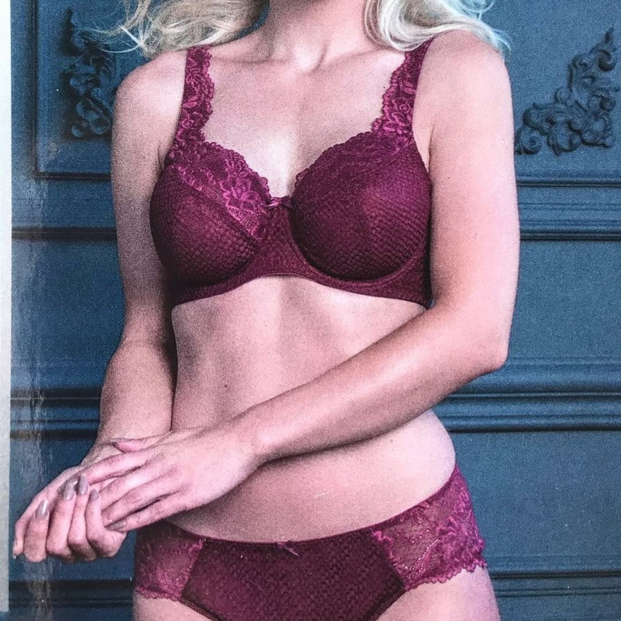 Lingerie & Intimates Sheer-essentials Racer Back | Serena Lace Bra - Burgandy