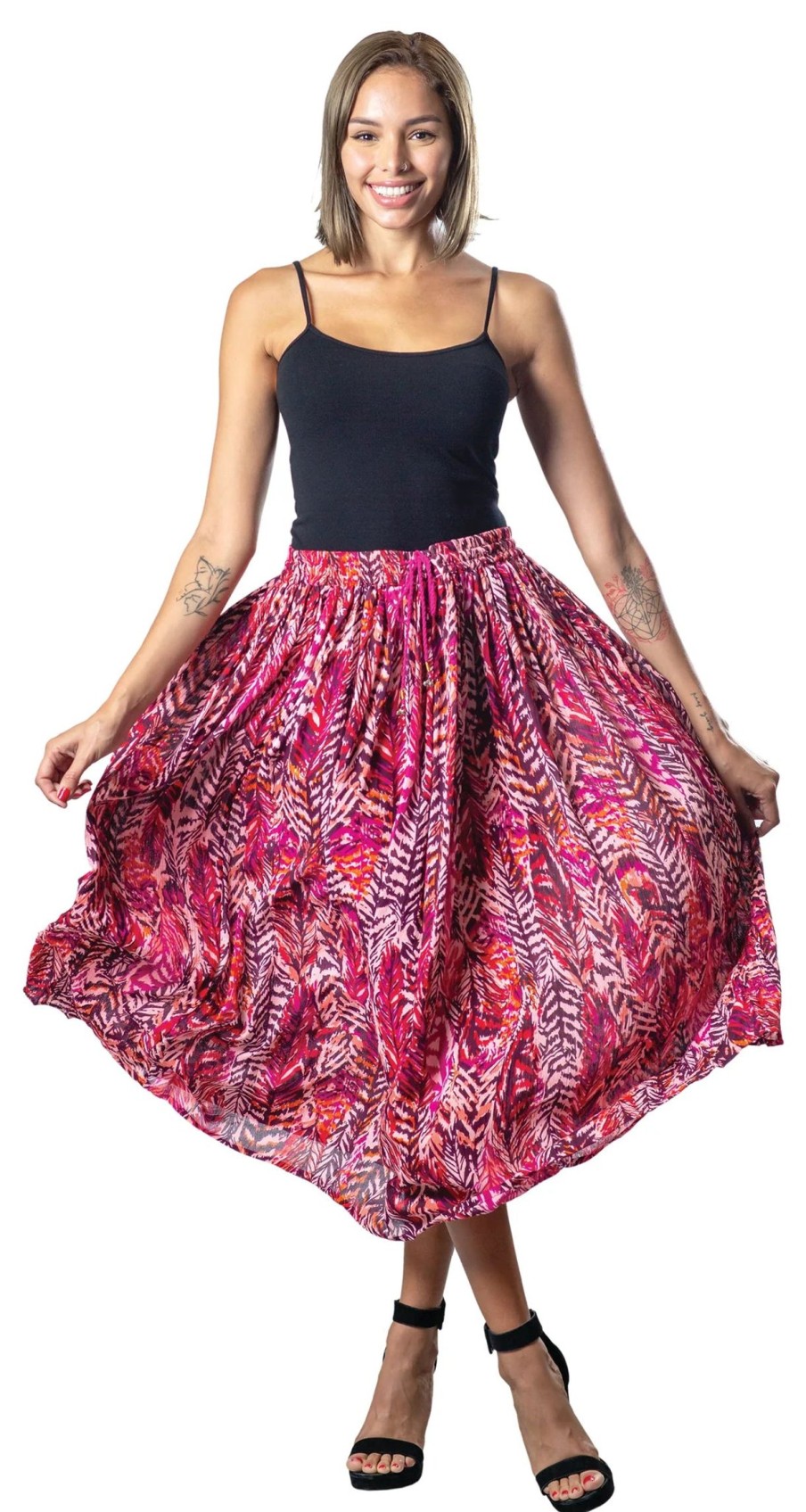 Clothing Sheer-essentials Skirts | Rayon Crinkle Skirt