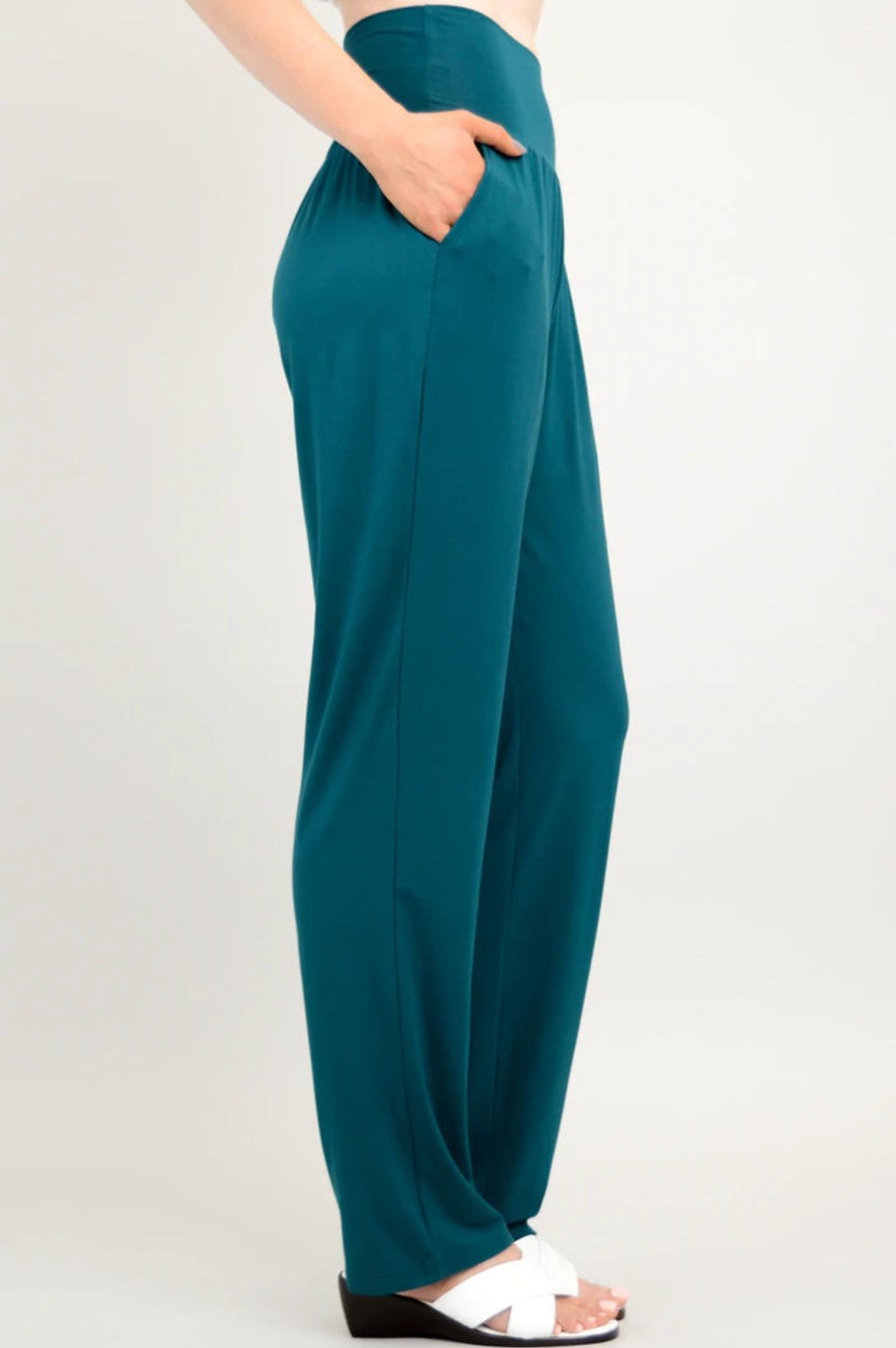 Clothing Sheer-essentials Plus Size | Clair Bamboo Pants - Teal