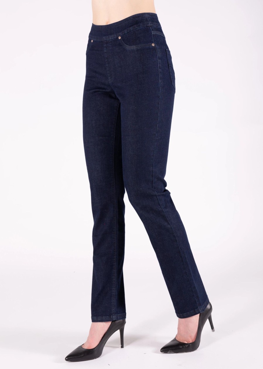 Clothing Sheer-essentials Jeans | Angela Straight Leg Pull On Jeans