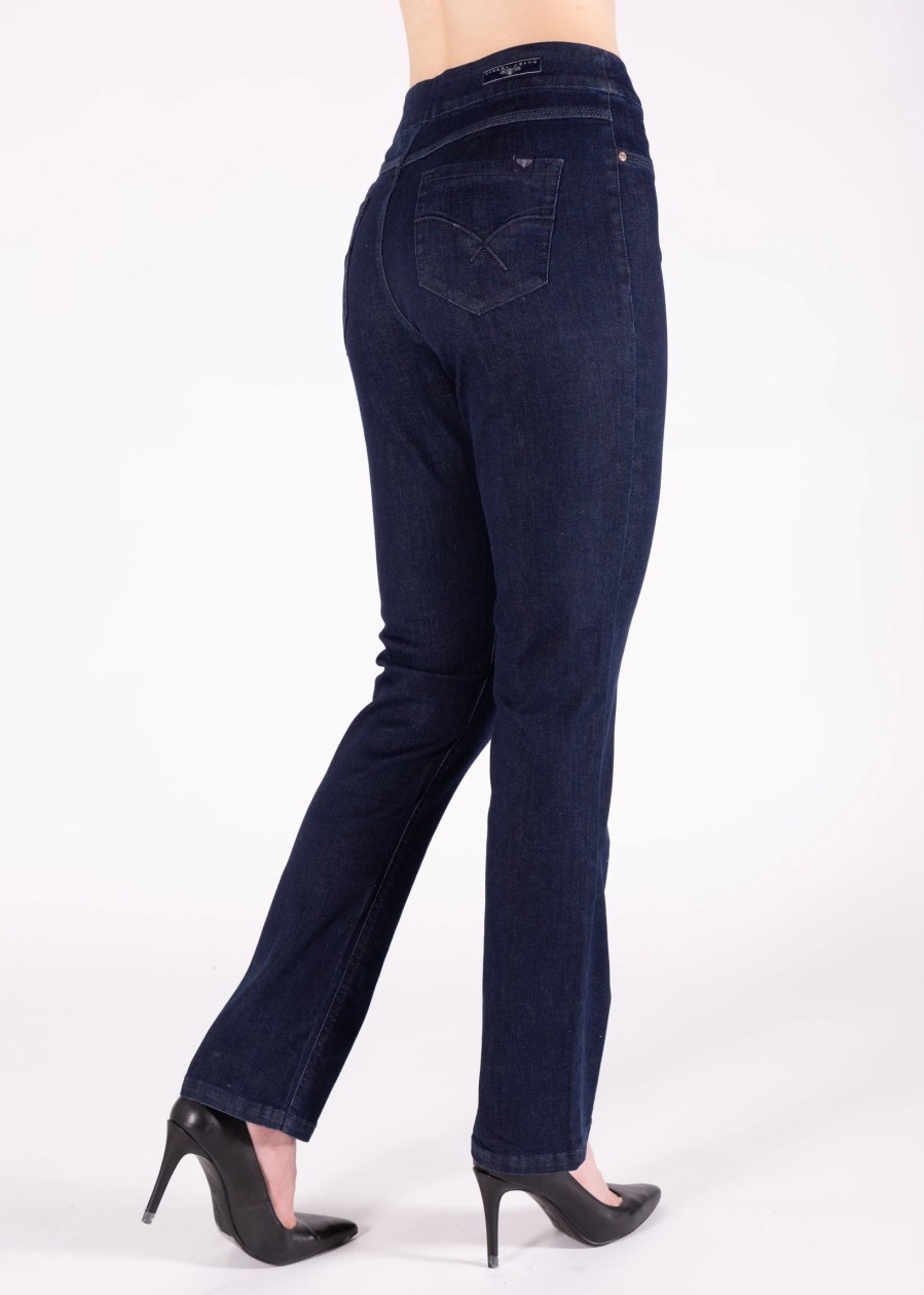 Clothing Sheer-essentials Jeans | Angela Straight Leg Pull On Jeans