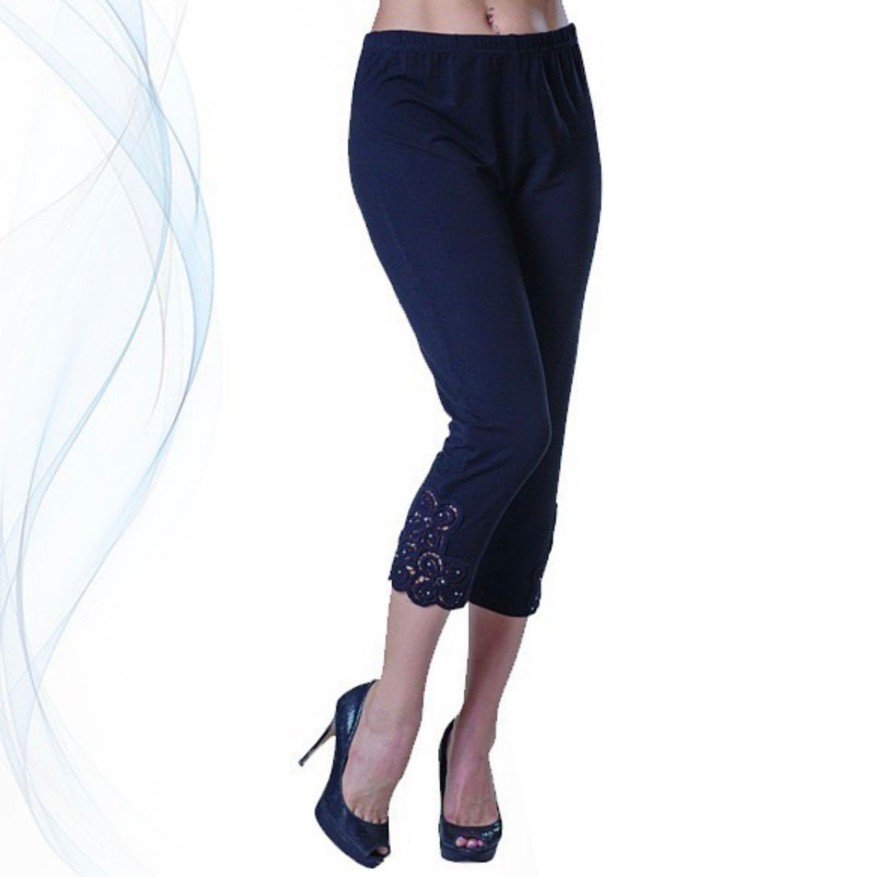 Clothing Sheer-essentials Capris | Bamboo Rhinestone Capris