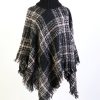 Clothing Sheer-essentials Vests, Wraps & Ponchos | Loose Neck Poncho W/ Big Plaid