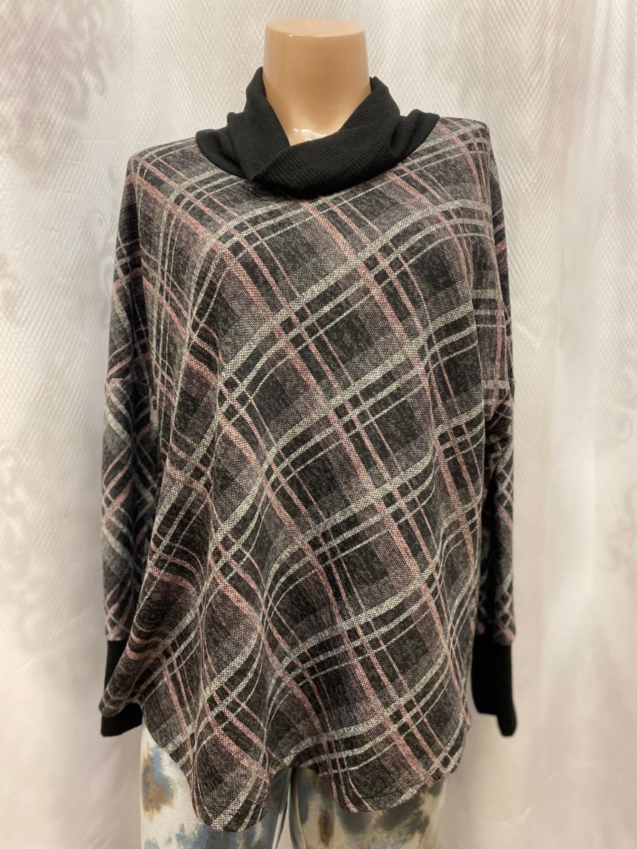 Clothing Sheer-essentials Plus Size | Plaid Sweater - Charcoal - Size 1 X