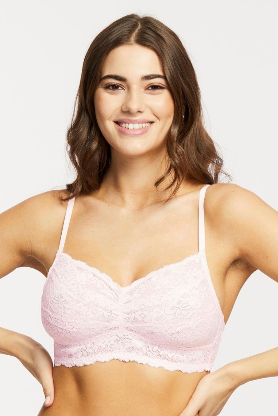 Lingerie & Intimates Sheer-essentials Bralettes | Montelle Cup Sized Lace Bralette - Blush