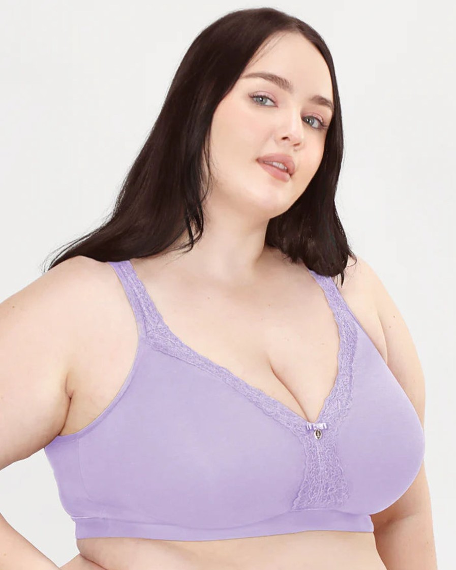 Lingerie & Intimates Sheer-essentials Plus Size | Cotton Luxe Wire Free - Lavender Mist