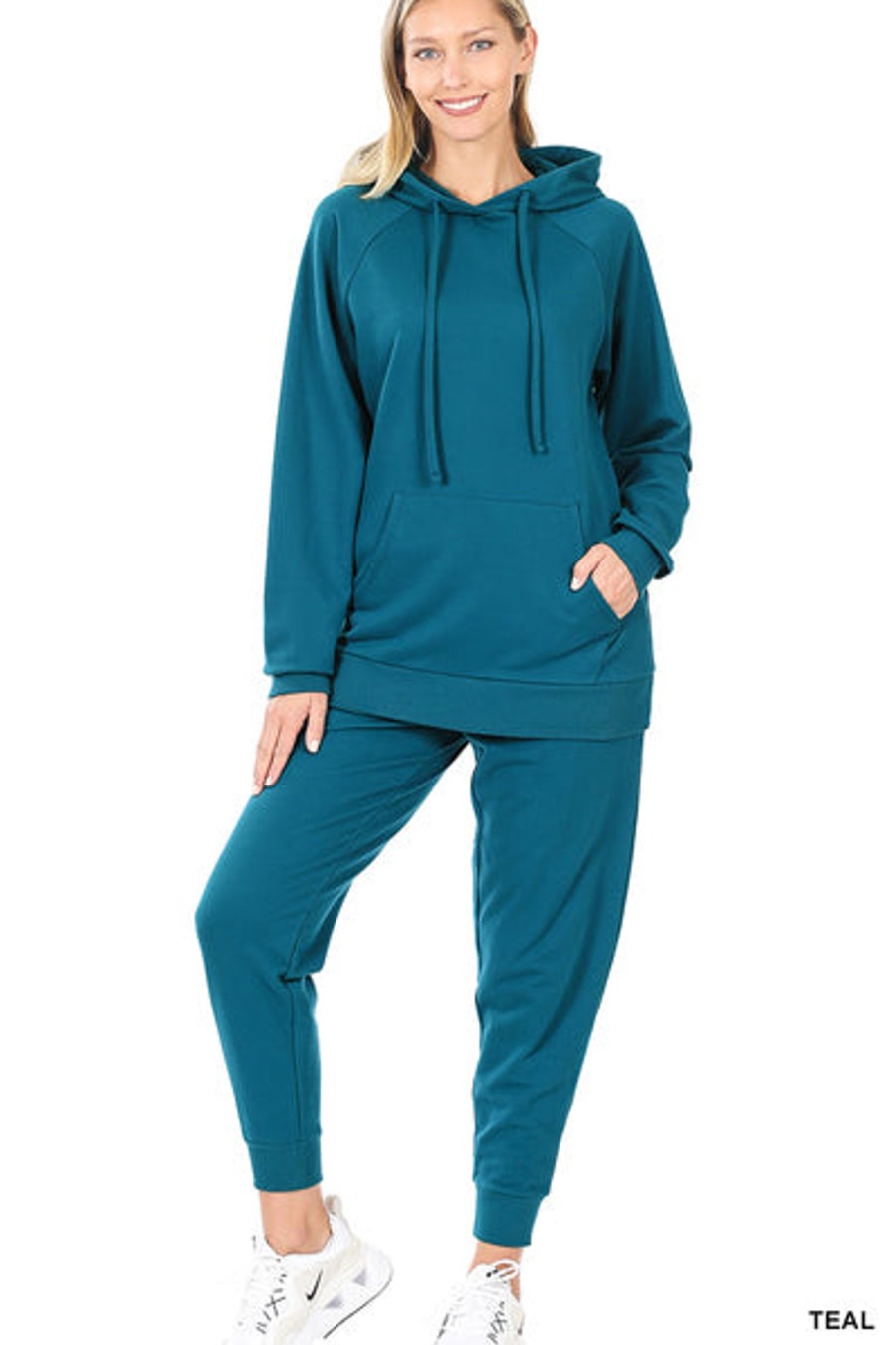 Clothing Sheer-essentials Plus Size | French Terry Hoodie And Jogger Pant Set