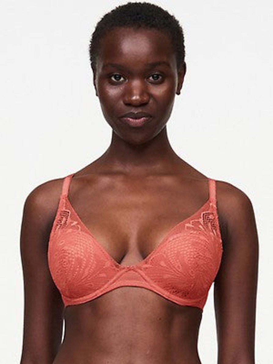 Lingerie & Intimates Sheer-essentials Underwire | Thelma Plunge T-Shirt Bra - Mandarin