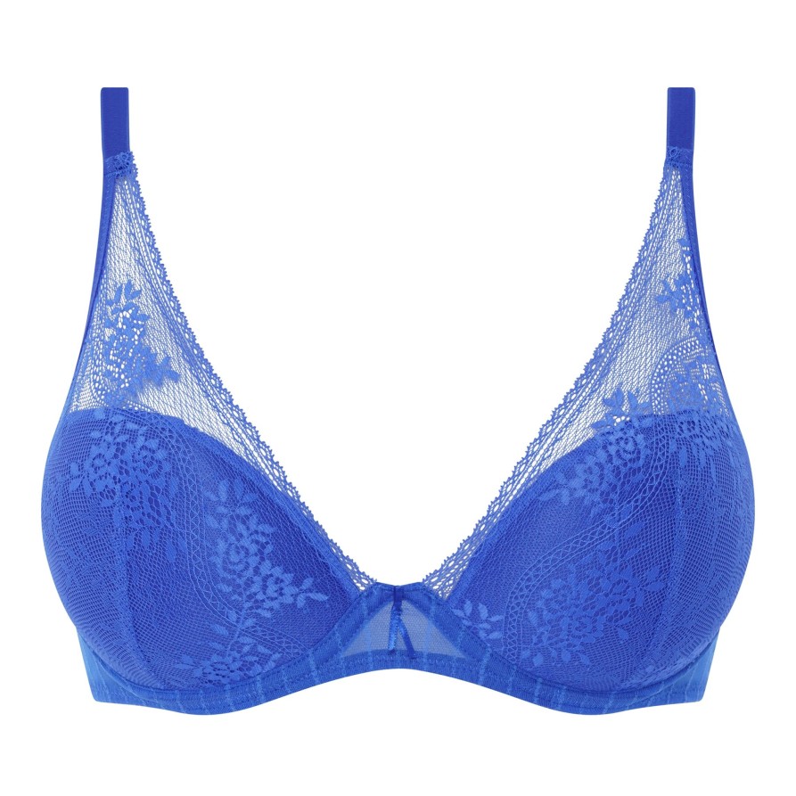 Lingerie & Intimates Sheer-essentials Plunge | Maddie Plunge T-Shirt Bra - Sailor Blue - Size D 32