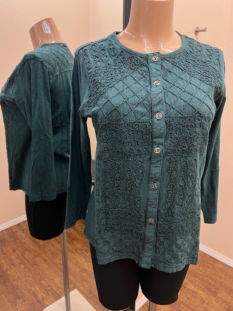 Clothing Sheer-essentials Plus Size | Parsley & Sage Naomi Cotton Button Front Blouse