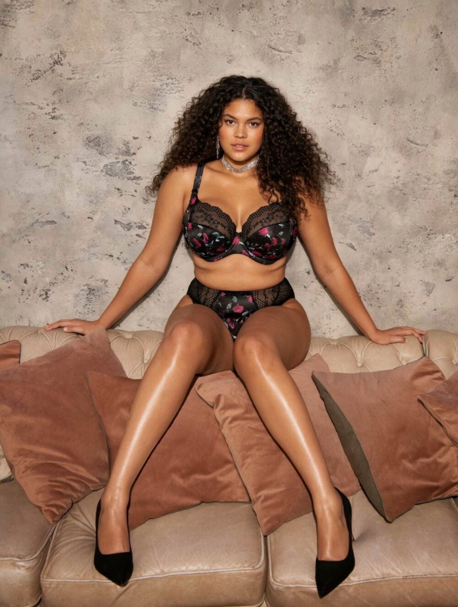 Lingerie & Intimates Sheer-essentials Plus Size | Elomi Lucie Underwire Plunge Stretch Bra - Rock "N" Rose