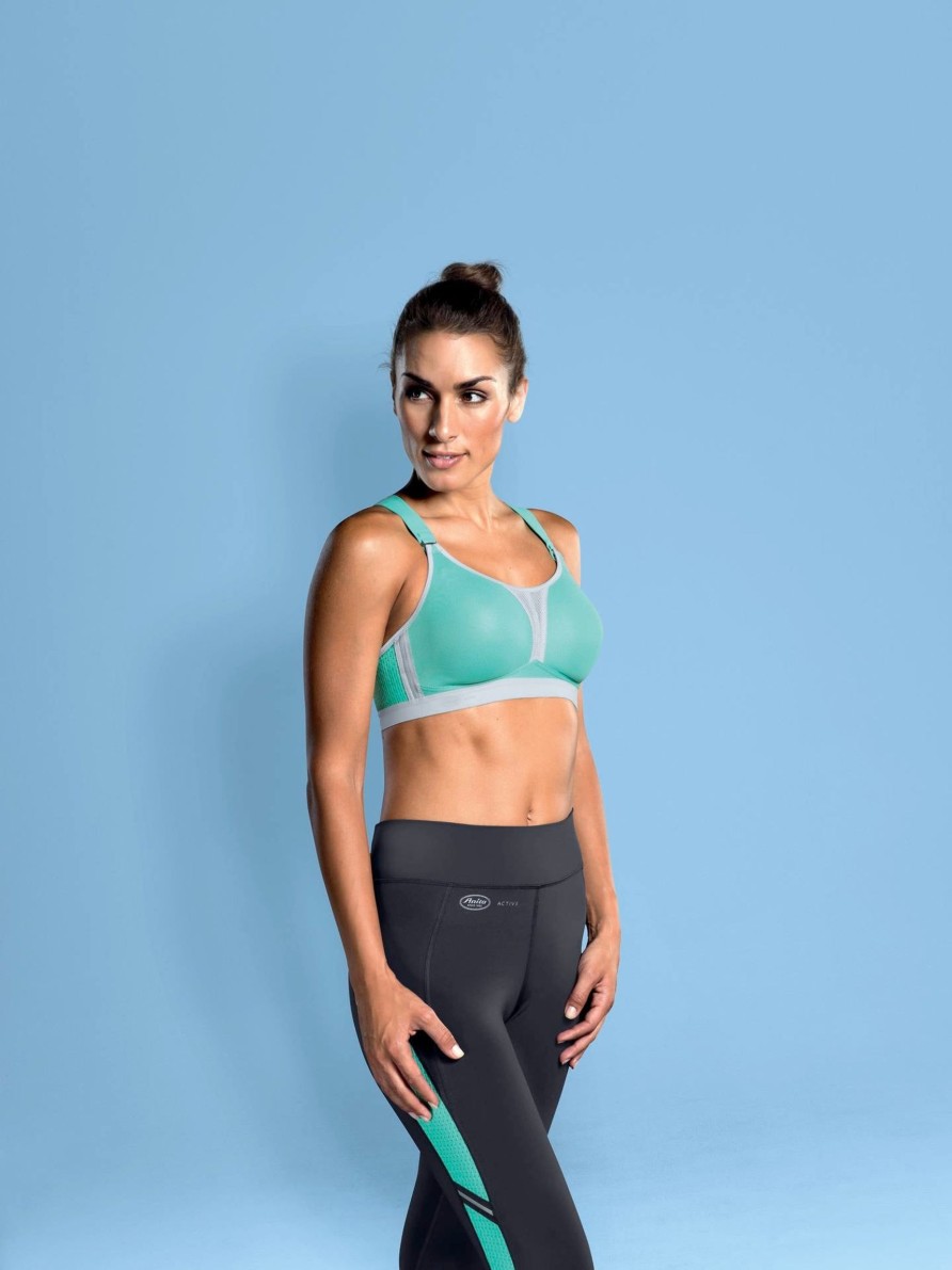 Lingerie & Intimates Sheer-essentials Racer Back | Maximum Support - Dynamixstar Racerback Sports Bra - Pool Blue