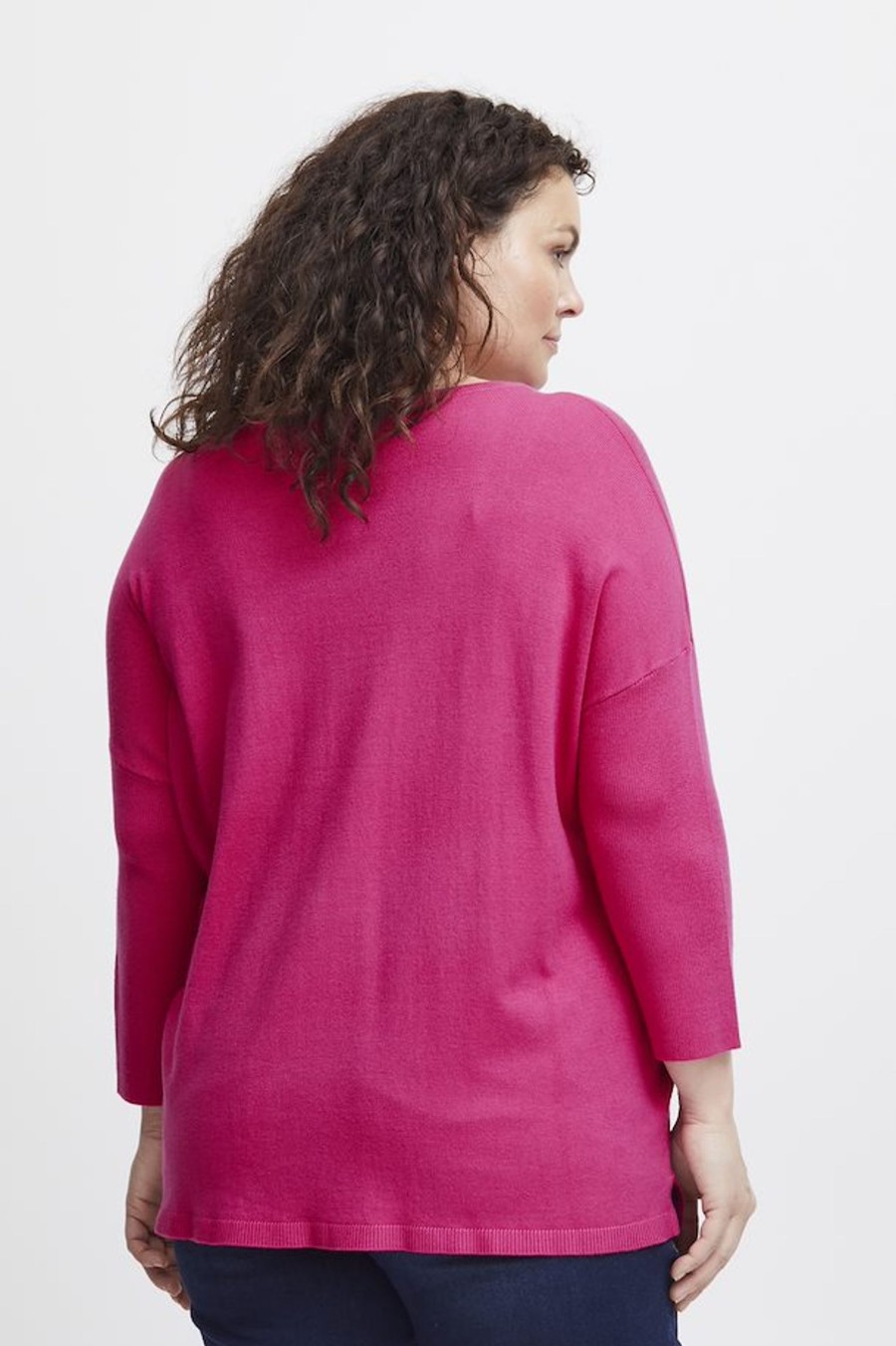 Clothing Sheer-essentials Plus Size | Fransa Long Sleeve Knitted Pullover