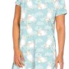 Lingerie & Intimates Sheer-essentials Nightgowns | Ladies Short Sleeve Printed Night Shirt