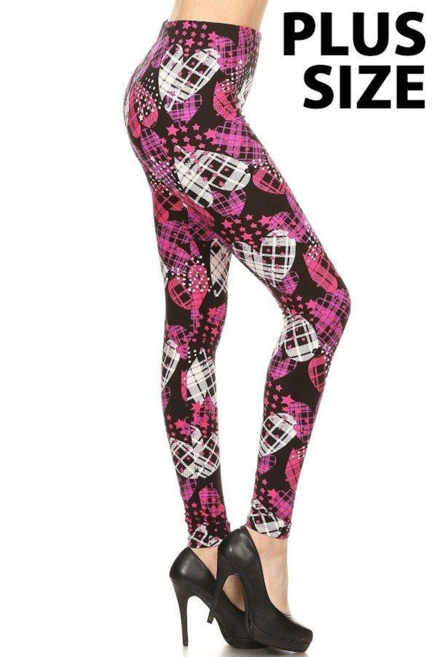 Clothing Sheer-essentials Plus Size | Plus Size Leggings - Hearts