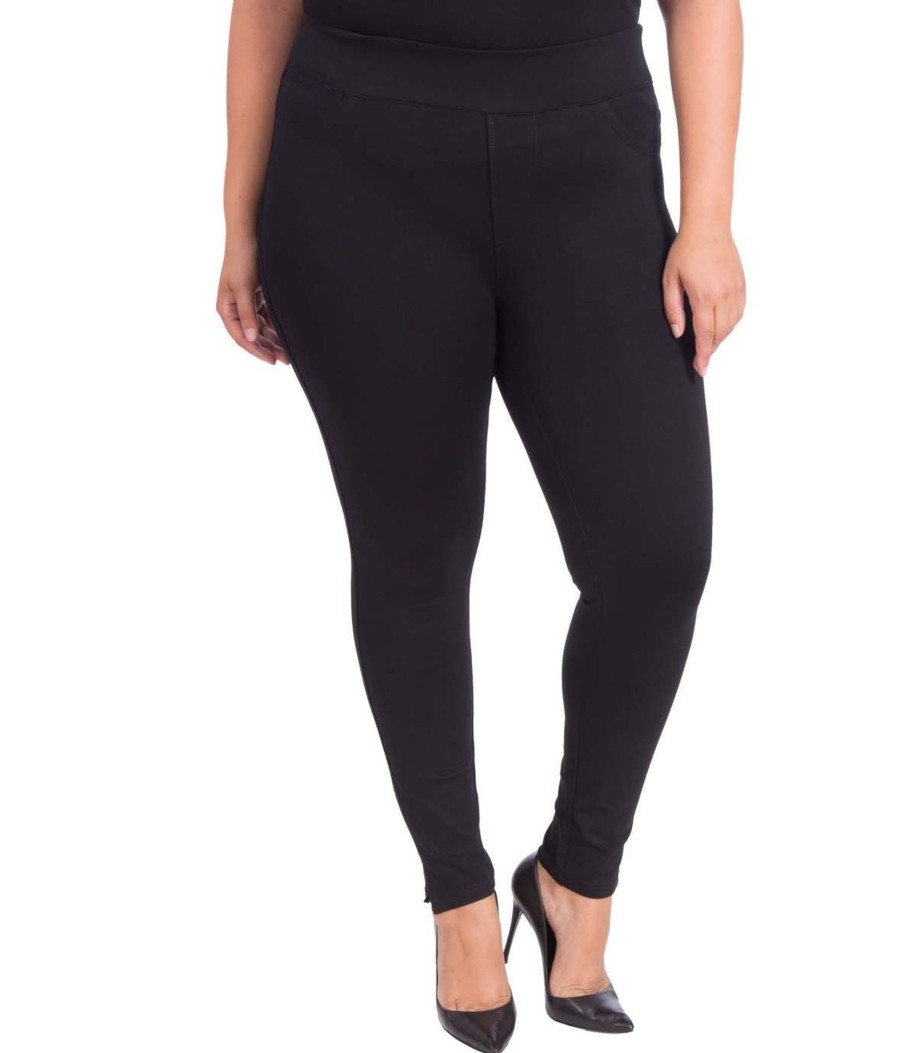 Clothing Sheer-essentials Plus Size | Anna Jersey Ponte Pant - Jersey Black